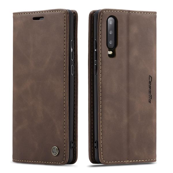 Custodia Huawei P30, Custodia In Finto Cuoio Retrò, Tasche Per Carte, Chiusura Magnetica, Custodia Con Funzione Stand Per Huawei P30 Caffè-image