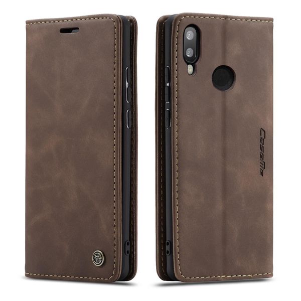 Huawei P20 Lite Case, Retro Custodia In Finto Cuoio, Tasche Per Carte, Chiusura Magnetica, Custodia Con Funzione Stand Per Huawei P20 Lite Caffè-image