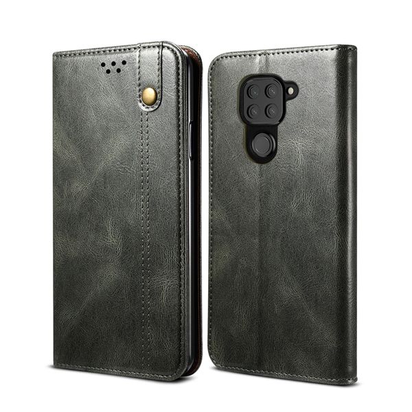 Custodia Per Xiaomi Redmi Note 9, Portafoglio In Pelle Flip Case Con Funzione Stand Verde-image