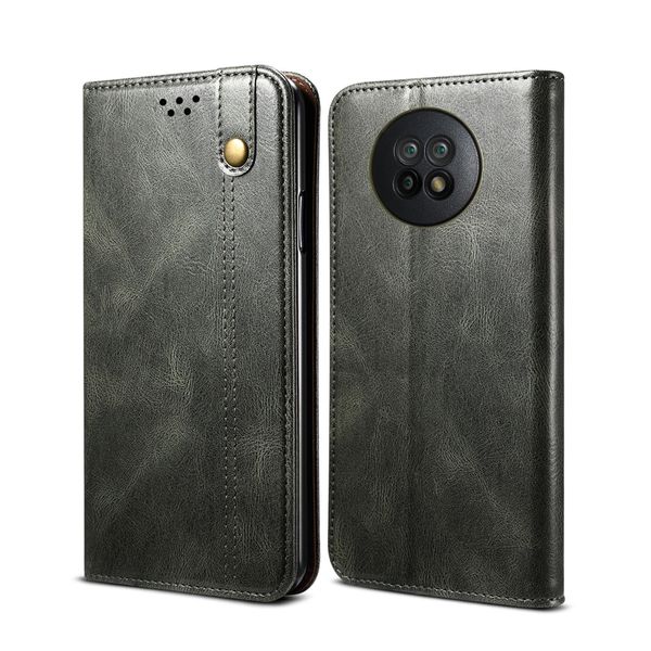 Custodia Per Xiaomi Redmi Note 9T 5G, Custodia In Pelle Flip Wallet Con Funzione Stand Verde-image