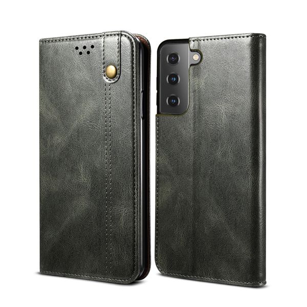 Custodia Per Samsung Galaxy S21 Plus 5G, Custodia In Pelle Flip Wallet Con Funzione Stand Verde-image