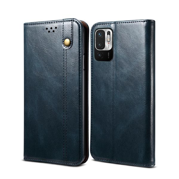 Custodia Per Xiaomi Redmi Note 10 5G, Portafoglio In Pelle Flip Case Con Funzione Stand Blu-image