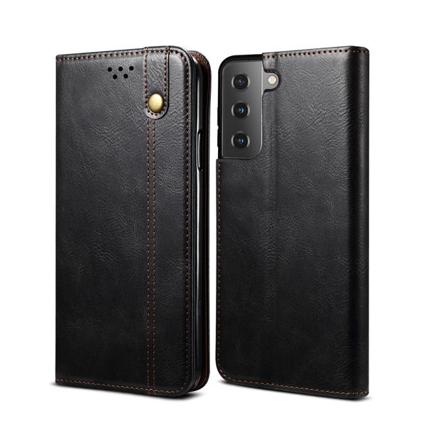 Custodia Per Samsung Galaxy S21 Fe 5G, Custodia In Pelle Flip Wallet Con Funzione Stand Nero-image