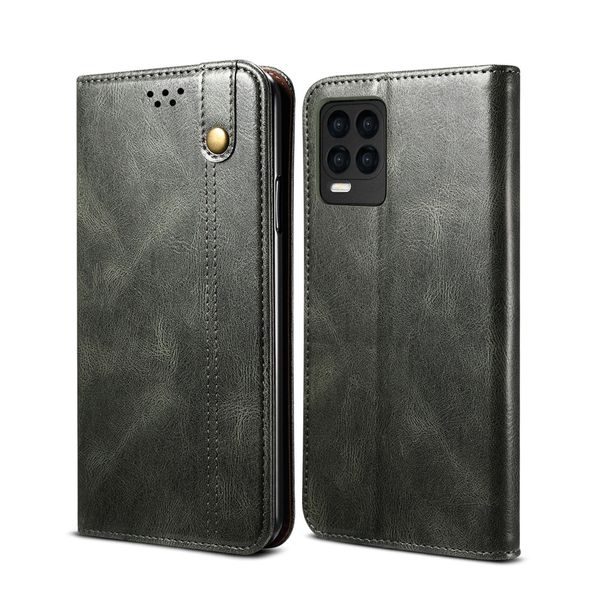 Custodia Per Oppo Realme 8 / Realme 8 Pro, Custodia In Pelle Flip Wallet Con Funzione Stand Verde-image