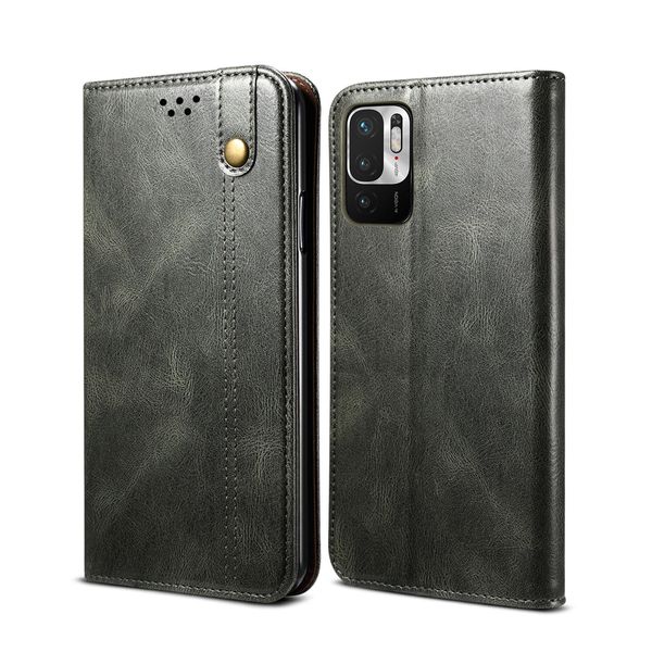 Custodia Per Xiaomi Redmi Note 10 5G, Portafoglio In Pelle Flip Case Con Funzione Stand Verde-image