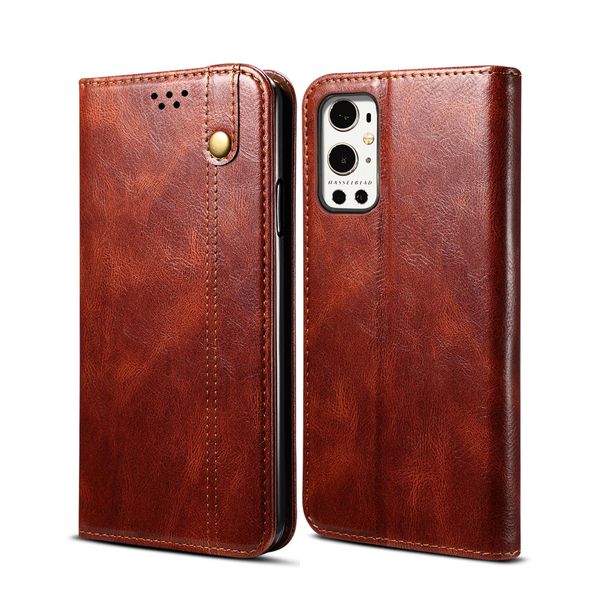 Custodia Per Oneplus 9 Pro, Custodia In Pelle Flip Wallet Con Funzione Stand Rosso-image
