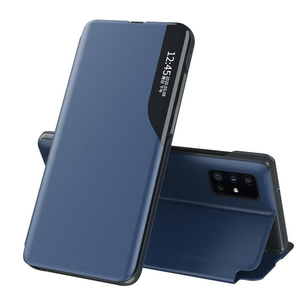 Custodia Per Galaxy A71, Smart View Window Flip Stand Custodia Protettiva In Finto Cuoio Per Samsung Galaxy A71 Blu-image