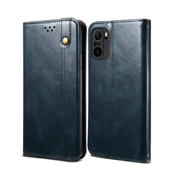 Custodia Per Xiaomi Redmi K40 / K40 Pro, Portafoglio In Pelle Flip Case Con Funzione Stand Blu-image