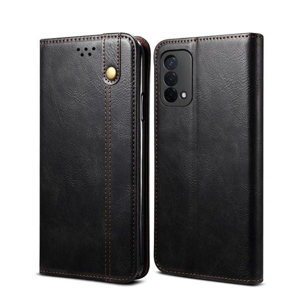 Custodia Per Oppo A93 2021, Portafoglio In Pelle Flip Case Con Funzione Stand Nero-image