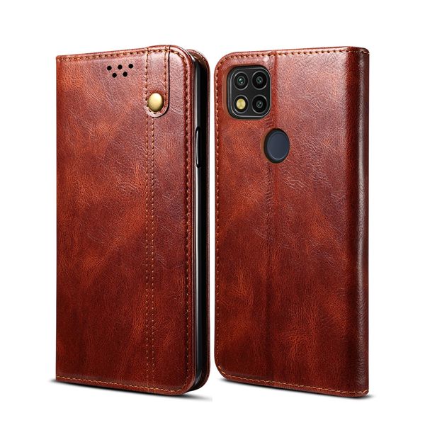 Custodia Per Xiaomi Redmi 9C, Portafoglio In Pelle Flip Case Con Funzione Stand Rosso-image