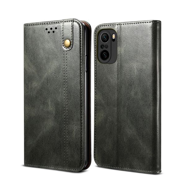Custodia Per Xiaomi Redmi K40 / K40 Pro, Custodia Flip Wallet In Pelle Con Funzione Stand Verde-image