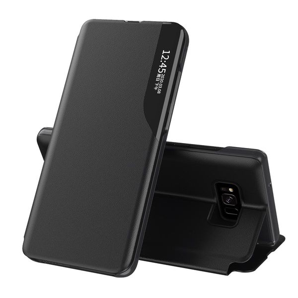 Custodia Per Galaxy S8 Plus, Smart View Window Flip Stand Custodia Protettiva In Finto Cuoio Per Samsung Galaxy S8 Plus Nero-image