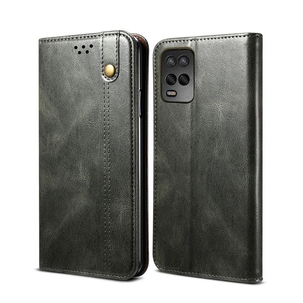 Custodia Per Oppo A54 4G, Portafoglio In Pelle Flip Case Con Funzione Stand Verde-image