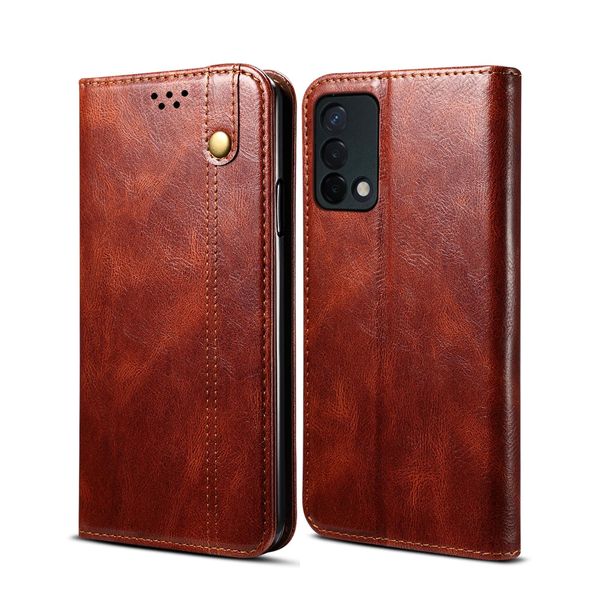 Custodia Per Oppo F19 / A74 4G, Portafoglio In Pelle Flip Case Con Funzione Stand Rosso-image