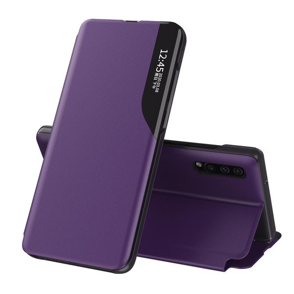 Custodia Per Galaxy A70S, Smart View Window Flip Stand Custodia Protettiva In Finto Cuoio Per Samsung Galaxy A70 / A70S Viola-image