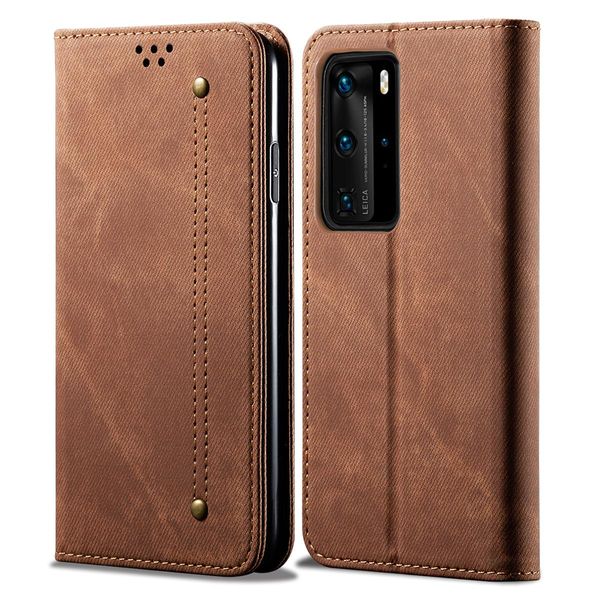 Custodia Huawei P40 Pro, Custodia A Portafoglio In Pelle Con Chiusura Magnetica E Custodia Con Funzione Stand Per Huawei P40 Pro Huawei P40 Pro Marrone-image