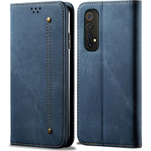 Oppo Realme 7 Case, Custodia In Pelle A Portafoglio Con Chiusura Magnetica E Custodia Con Funzione Stand Per Oppo Realme 7 Blue-image