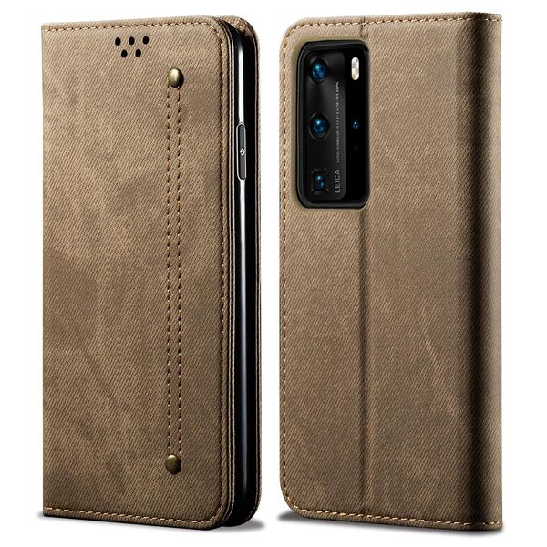 Custodia Huawei P40 Pro, Custodia In Pelle A Portafoglio Con Chiusura Magnetica E Custodia Con Funzione Stand Per Huawei P40 Pro Huawei P40 Pro Khaki-image