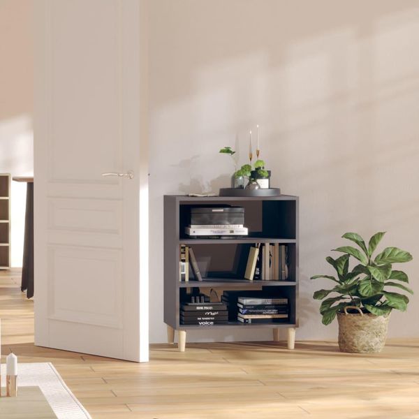 Vidaxl Credenza Grigio Lucido 57X35X70 Cm Materiale A Base Di Legno-image