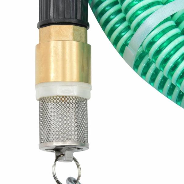 Vidaxl Tubo Di Aspirazione Con Raccordi In Ottone Verde 1,1" 20 M Pvc"-image
