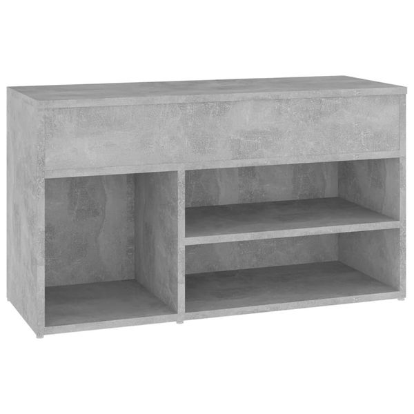 Vidaxl Panca Per Scarpe In Cemento Grigio 80X30X45 Cm Materiale A Base Di Legno-image