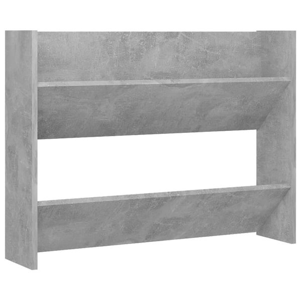 Vidaxl Scarpiera A Muro Grigio Cemento 80X18X60 Cm Materiale Legno-image