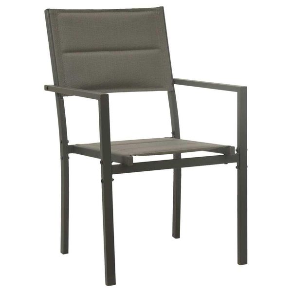 Vidaxl Sedie Da Giardino 2 Pz. Textilene E Acciaio Grigio E Antracite-image