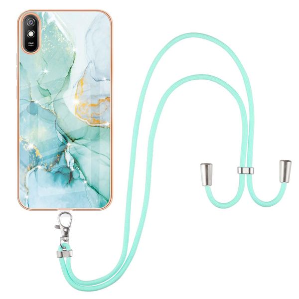Custodia Con Cinturino Per Xiaomi Redmi 9A, Paraurti In Tpu Morbido, Custodia Protettiva, Con Cinturino Regolabile Verde-image