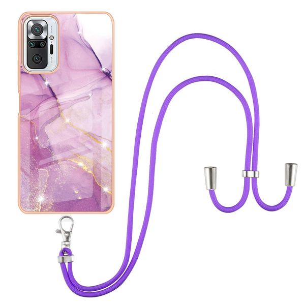 Custodia Con Cinturino Per Xiaomi Redmi Note 10 Pro/10 Pro Max, Paraurti In Tpu Morbido, Custodia Protettiva, Con Cinturino Regolabile Rosa-image