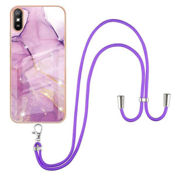 Custodia Con Cinturino Per Xiaomi Redmi 9A, Paraurti In Tpu Morbido, Custodia Protettiva, Con Cinturino Regolabile Rosa-image