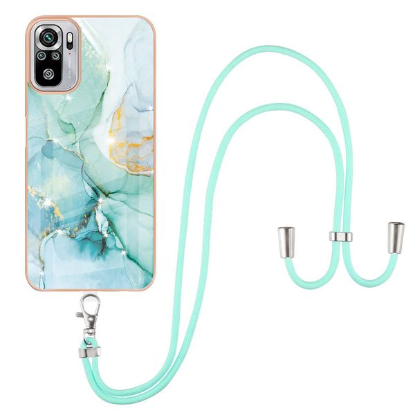 Custodia Con Cinturino Per Xiaomi Redmi Note 10 4G / Note 10S, Paraurti In Tpu Morbido, Custodia Protettiva, Con Cinturino Regolabile Verde-image