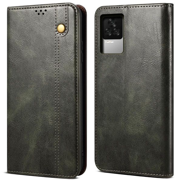 Custodia Per Xiaomi Redmi K50, Portafoglio In Pelle Flip Case Con Funzione Stand Verde-image