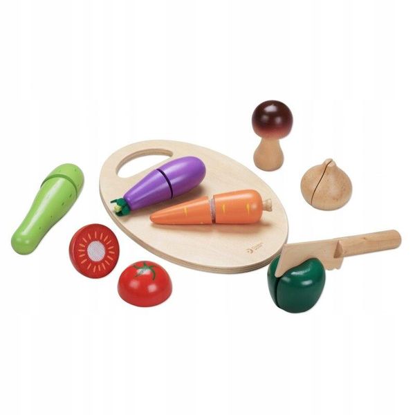 Mondo Classico Set Di Affettaverdure In Legno Con Velcro 16 Pezzi.-image