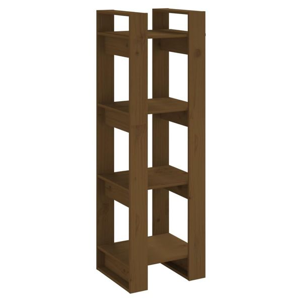 Scaffale/Divisorio Per Ambienti Marrone Miele 41X35X125Cm In Legno Di Pino Massiccio-image