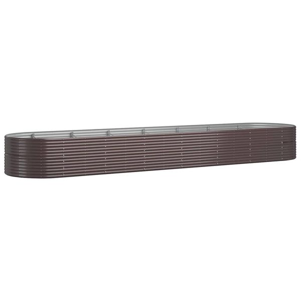Vidaxl Letto Rialzato In Acciaio Verniciato A Polvere 584X140X68 Cm Marrone-image