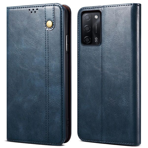 Custodia Per Oppo A55 5G, Portafoglio In Pelle Flip Case Con Funzione Stand Blu-image