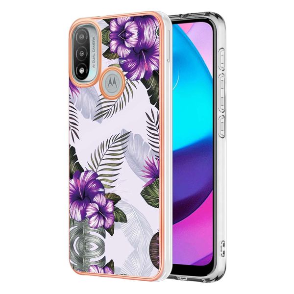 Custodia Per Motorola Moto E20 / E30 / E40, Custodia In Silicone Tpu Antiurto A Fantasia Viola-image