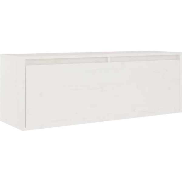 Vidaxl Armadio A Muro Bianco 100X30X35 Cm In Legno Di Pino Massiccio-image