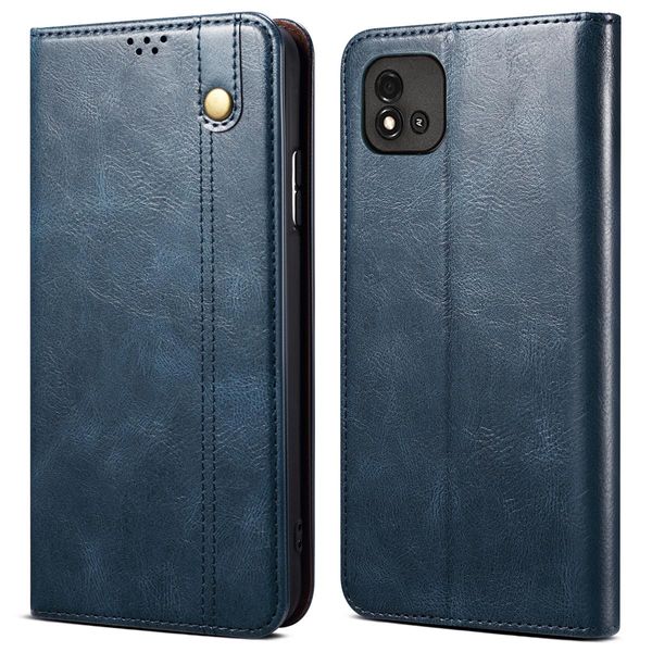 Custodia Per Oppo Realme C20, Custodia Flip In Pelle Con Funzione Stand Blu-image