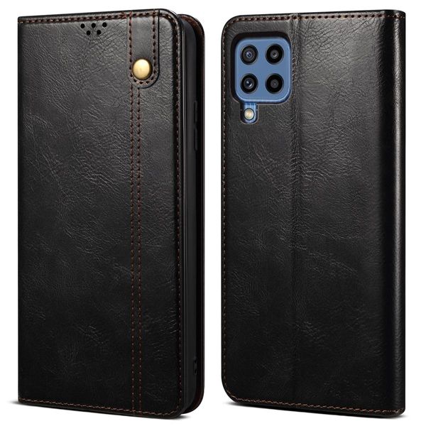 Custodia Per Samsung Galaxy M42 4G, Custodia In Pelle Flip Wallet Con Funzione Stand Nero-image