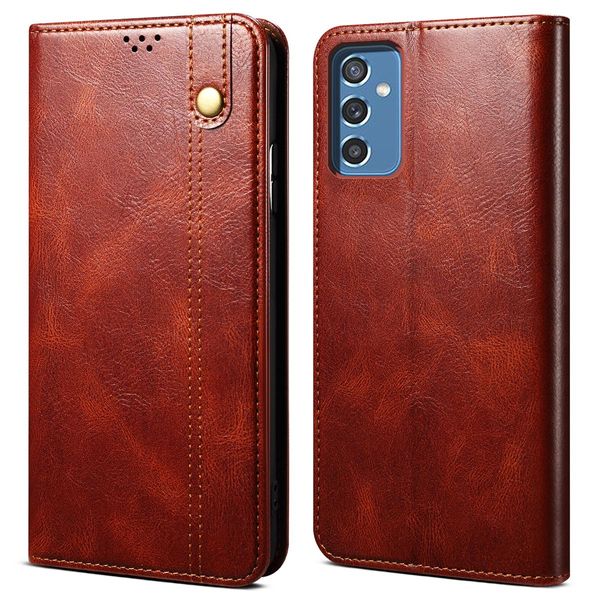 Custodia Per Samsung Galaxy A13 5G, Custodia In Pelle Flip Wallet Con Funzione Stand Rosso-image