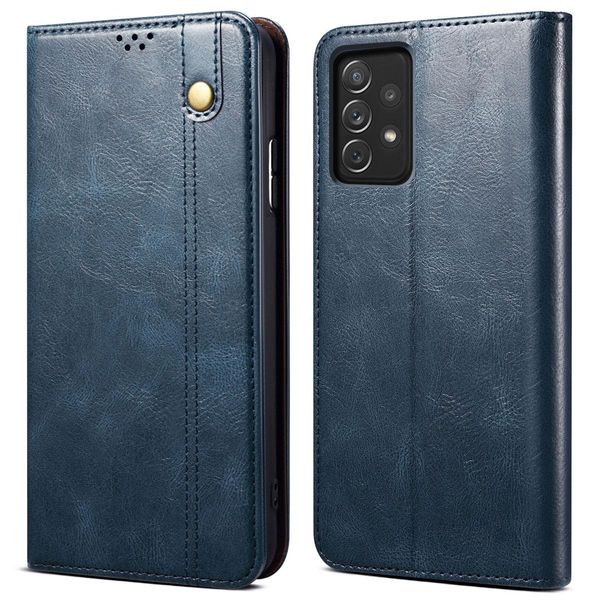 Custodia Per Samsung Galaxy A52S 5G, Custodia In Pelle Flip Wallet Con Funzione Stand Blu-image