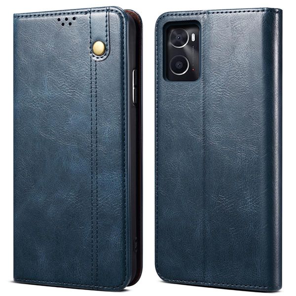 Custodia Per Oppo Realme 9I, Custodia Flip In Pelle Con Funzione Stand Blu-image