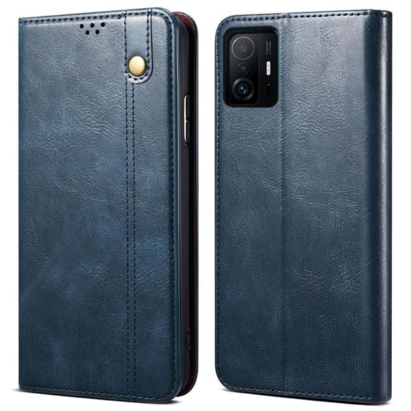 Custodia Per Xiaomi Mi 11T / Mi 11T Pro, Custodia In Pelle Flip Wallet Con Funzione Stand Blu-image