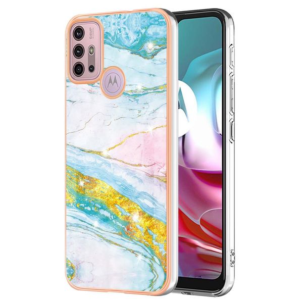 Custodia Per Motorola Moto G30 / G20 / G10 / G10 Power, Sottile Marmo Antiurto Morbido Tpu Custodia Paraurti Oro-image