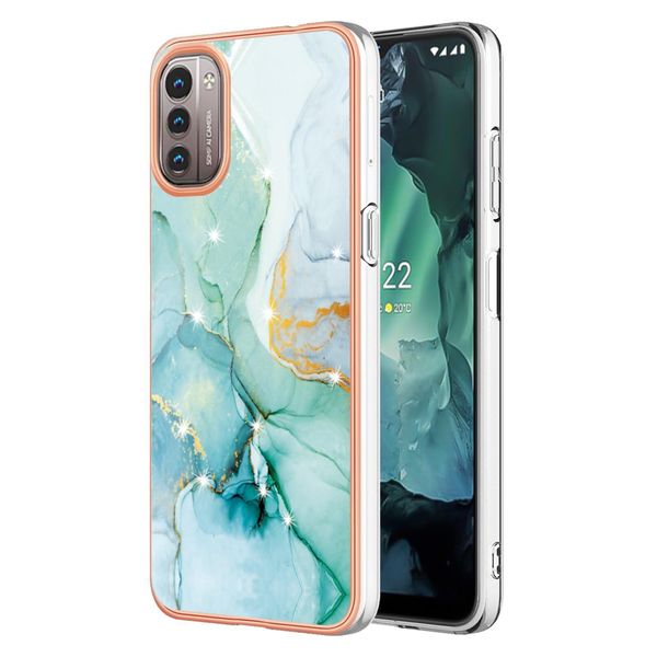 Custodia Per Nokia G21 / G11, Sottile Marmo Antiurto Morbido Tpu Paraurti Verde-image