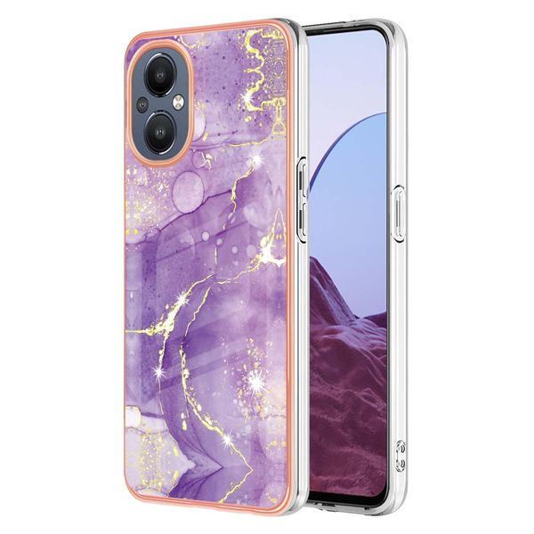 Custodia Per Oneplus Nord N20 5G, Sottile Marmo Antiurto Morbido Tpu Paraurti Viola-image
