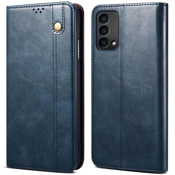 Custodia Per Oneplus Nord N200 5G, Custodia In Pelle Flip Wallet Con Funzione Stand Blu-image