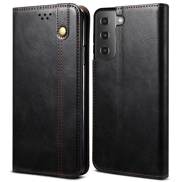 Custodia Per Samsung Galaxy S22 Plus 5G, Custodia In Pelle Flip Wallet Con Funzione Stand Nero-image
