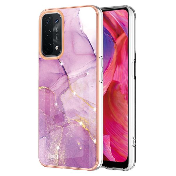 Custodia Per Oppo A54 5G, Sottile Marmo Antiurto Custodia Morbida Tpu Paraurti Rosa-image